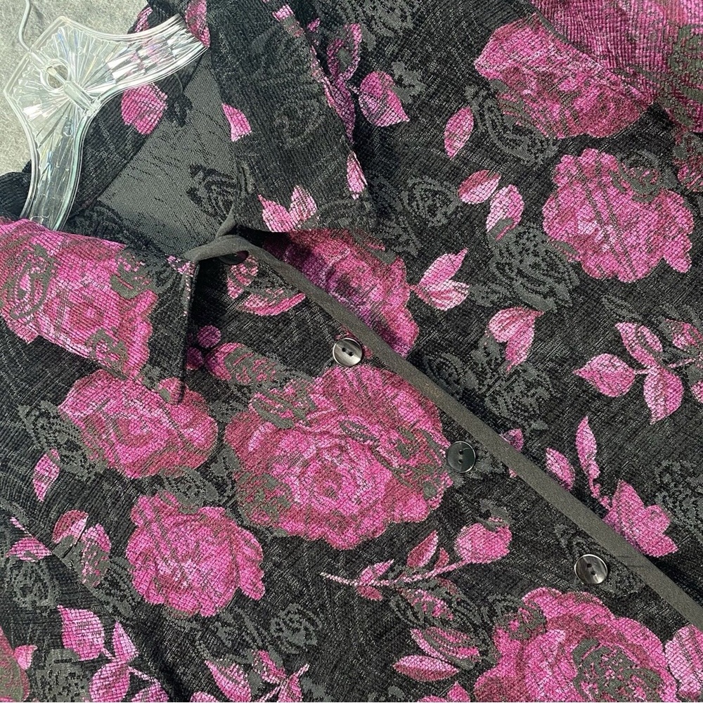 Floral Black and Pink Women's Jacket